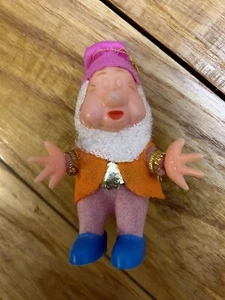 Vintage Sleepy Blow Mold Flocked Christmas Ornament- Disney Snow White 1970'S? - Picture 1 of 4
