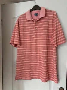 Callaway Golf Pink Striped V Design Men’s Short Sleeve Polo Shirt Size Medium M - Picture 1 of 8
