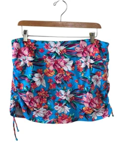 Lands' End NEW Tropical Floral Swim Skirt Skort with UPF 50+ Size 16 Tie Side - Picture 1 of 3