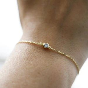 10Pointer VVS VS EF CVD Diamond Studded 14K Gold Bezel Set Bracelet For Women - Picture 1 of 8
