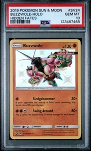 2019 POKEMON SUN & MOON HIDDEN FATES #SV24 BUZZWOLE HOLO PSA 10 - Picture 1 of 2