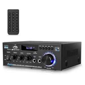 AK45 Amplifier Stereo Receiver Bluetooth 5.0 Power Amp 2 Channel 300W Home Au... - Picture 1 of 8
