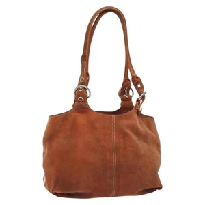 PRADA Hand Bag Suede Orange Silver Auth 130348 - Picture 1 of 22