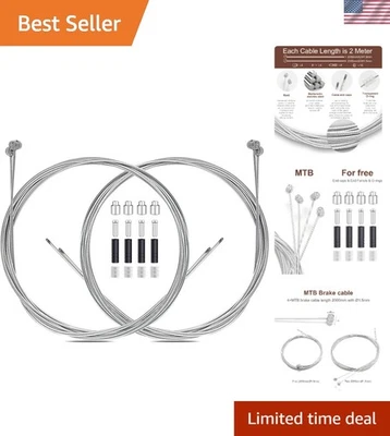 Juego de cables de freno de bicicleta universales - Kit de 4 piezas 2M para un funcionamiento suave y durabilidad Foto 1 de 4