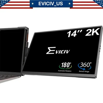 EVICIV Laptop Screen Extender, 2K 14" 2240x1400 QHD IPS Portable Monitor 2025 US - Image 1 of 4
