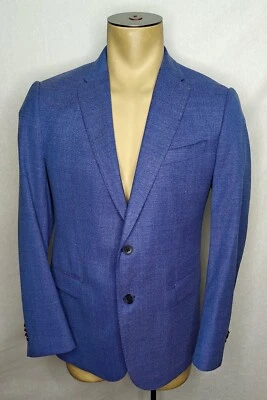 Jaqueta blazer masculina Armani Collezioni M Line azul 2 botões nova sem etiquetas EUA 40 UE 50 - Imagem 1 de 4