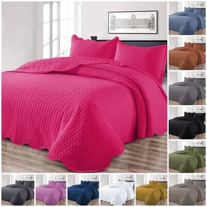 Quilted Bedspread Sets Reversible Comforter Sets Bedding Throw Twin Queen King - Picture 1 of 71