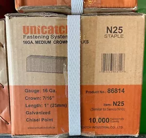 N13- 1" Grapas Galvanizadas N Alambre 7/16" Corona para Senco, Hitachi y Porter Cable - Imagen 1 de 2