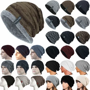 Woman Mans Beanie Hat Winter Warmer Knitted Wolly Slouch Caps Casual Baggy Hats▫ - Picture 1 of 42
