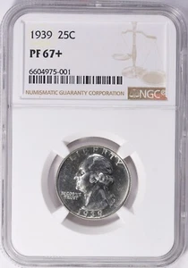 1939 Washington Quarter NGC PF67+ RARE PR67+ - Picture 1 of 2