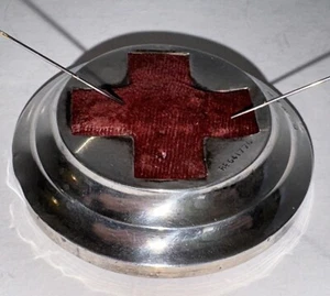Erster Weltkrieg Rotes Kreuz Nadelkissen Antik Sterling Silber Blanckensee & Söhne selten - Bild 1 von 10