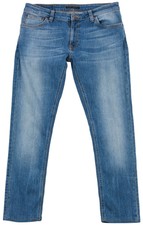 Nudie Jeans men Denim SKINNY SLIM Blue Cotton Pocket skinny LIN 32/34 Genuine
