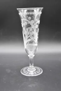 Flauta de champán Orrefors tallada flores grabadas de 7 1/4" (6015/93) - Imagen 1 de 9