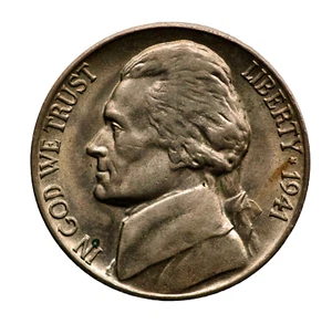 1941-D Jefferson Nickel BU - Brilliant Uncirculated - 75% Copper 25% Nickel J002 - Picture 1 of 2