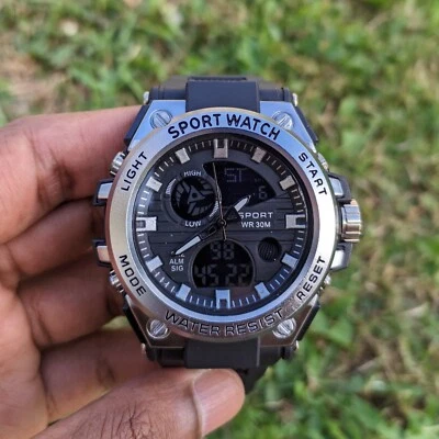 SANDA Sports Mens Waterproof Shockproof Digital Analog G-Style Mens Wrist Watch - Image 1 of 4