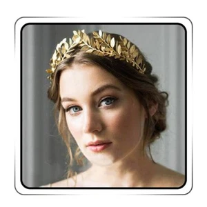 GENBREE Bridal Crown Headbands Leaf Gold Greek Goddess Headpiece Tiara Weddin... - Picture 1 of 7
