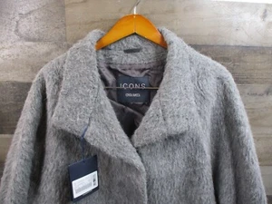 Cinzia Rocca Icons Coat Womens Size 10 Gray Wool Alpaca Collared Overcoat NEW - Picture 1 of 15