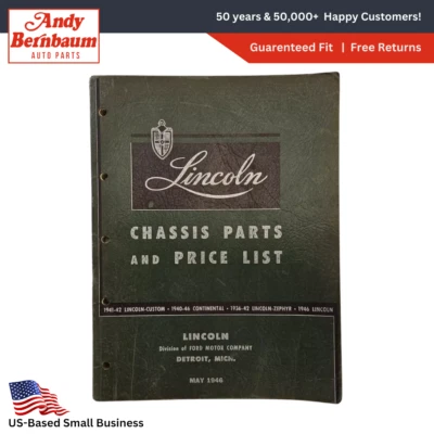 1936-1946 Ford Lincoln Chassis Parts and Price List Literature Catalog Book - Image 1 of 4