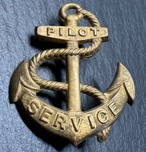 VINTAGE MARITIM (MARINE?) MESSING PILOT SERVICE ANKERMÜTZE / UNIFORMSTÜCK G260 - Bild 1 von 8