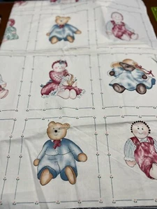 Fabric Panel-FP25-021 PRINCESS FABRICS-Fabric Panel-17 squares Country bear,doll - Picture 1 of 5