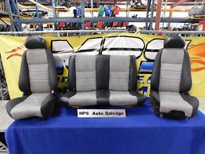 2003-2004 Ford Mustang Cobra Charcoal On Gray Conv Front Rear Seat Set Seats I51