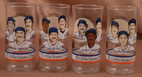 1984 Little Ceasars Detroit Tigers All American Lineup Glasses Gibson Lemon Cover