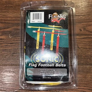NUEVO 3 cinturones de fútbol Flag-A-Tag Sonic Flag 42” Boom amarillo 1257755 conjunto SELLADO - Imagen 1 de 2