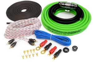 KnuKonceptz TRUE 4 Gauge Amp Amplifier Install Wiring Installation Kit Green - Picture 1 of 6