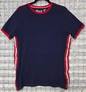 Drill Clothing Navy Blue Men's Med T-shirt Contrast Trim Trending Style Clubwear - Picture 1 of 6