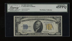 DBR 1934-A $10 North Africa Silver Fr. 2309 Legacy 45 PPQ Serial A97994588A - Picture 1 of 2