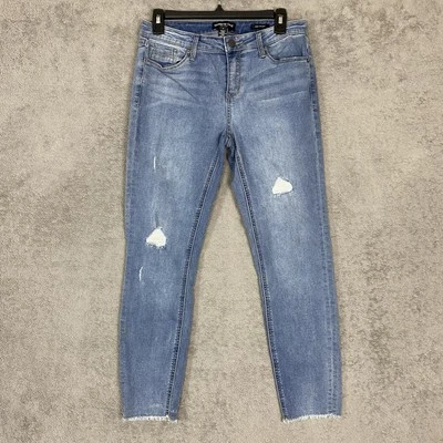 Pantalones de mezclilla Kenneth Cole para mujer 6 Jess ajustados desgastados dobladillo deshilachado tiro medio sartén Foto 1 de 4