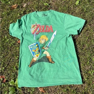 Camiseta verde manga corta con estampado gráfico Zelda A Link to the Past mediana - Imagen 1 de 4