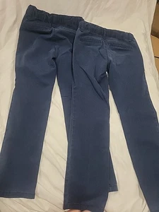 Girls Cat And Jack Uniform Pants lot of 2 Blue Adjustable Straight Leg Size 7 - Picture 1 of 3