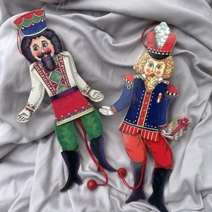 Terrie Floyd Set Of 2 Christmas Pull String Toy  Soldiers 9 In Ornaments - Picture 1 of 7