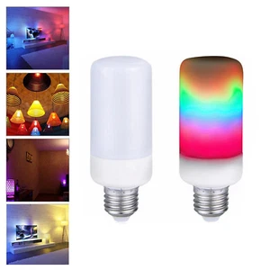 LED Flame Effect Corn Bulb E27 B22 E14 Rainbow Light Flicker Burning Lamps Decor - Picture 1 of 17