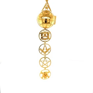 Masonic folding ladder Orb - 925 Solid Silver Gold plated Freemason Orbs - Picture 1 of 5