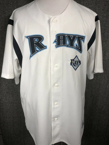 Tampa Bay Rays MLB True Fan Sewn Embroidered Short Sleeve White Jersey XL Men's Cover
