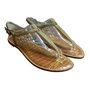 Sam Edelman Moss Green Suede Flat Sandal Gigi Thong Women's 8M NIB - Picture 1 of 9