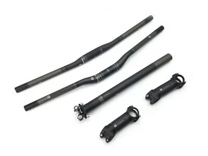 TOSEEK Carbon Fiber MTB Handlebar (Combo) MTB Bike Flat/ Rise Bar Stem Seatpost - Picture 1 of 29