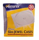 Memorex 30PK Slim Clear Jewel Cases Pack CD / DVD High Impact NEW- Sealed