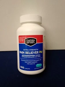 Berkley Jensen Extra Strength Pain Reliever Non-Aspirin PM Caplets 500 Caplets - Picture 1 of 8