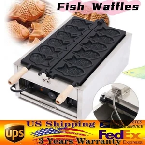 2400w Electric Waffle Maker Machine Commercial Taiyaki Baker Fish-Shaped Mold - Picture 1 of 13