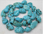 New Wholesale 10x14mm Natural Irregular Blue Turquoise Gemstone Loose Beads 15''