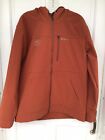 Simms “Black Hall Outfitters” men’s burnt orange hooded fishing jacket size L.