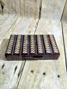 De colección. J.S.N.Y. Caja de pañuelos de plástico con espejo remolinos marrones y dorados - Imagen 1 de 4