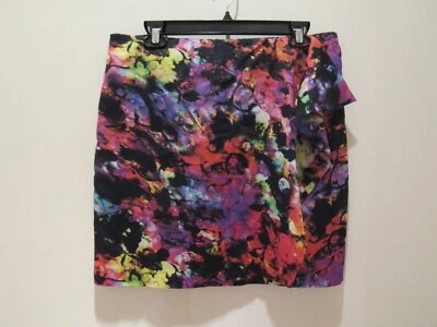 Nuevo SIN Etiqueta Vince Camuto Multicolor Estampado Envoltura Frontal Forrado Falda Talla 10 Foto 1 de 2