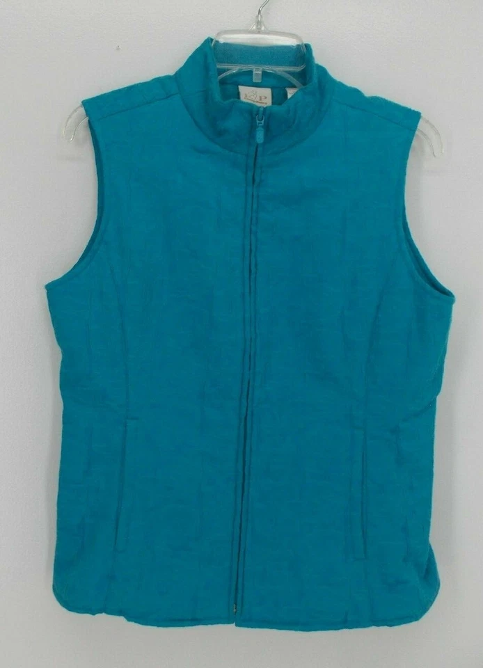 EP Pro Golf Vest Women's Size S Aqua Blue Lined Stretch Cotton Blend Full Zipper - Image 1 of 4