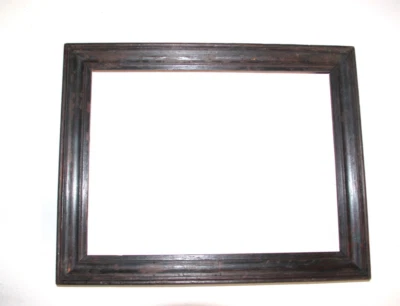 Ancien cadre en bois noir. 31.6 x 24.8 cm. Feuillure :  26.7 x 20.4  cm. - Photo 1/4