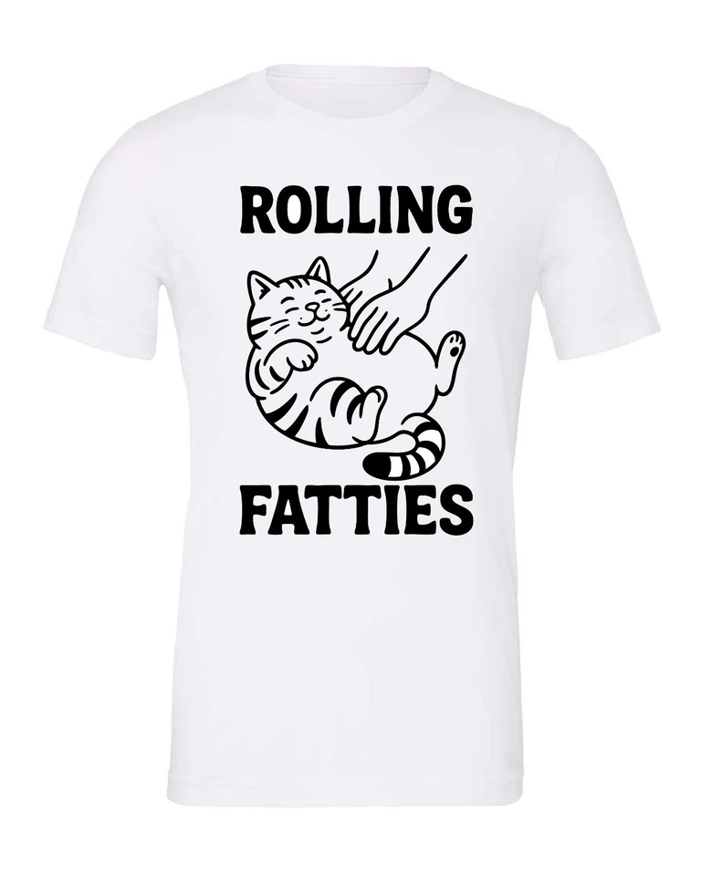 Camiseta ROLLING FATTIES Talla XL Unisex Manga Corta Cuello Redondo Gráfico Camiseta Blanca Foto 1 de 1