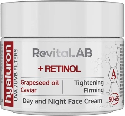 RevitaLAB Hyaluron Anti-Ageing Day and Night Cream, Enriched with Retinol, Cavi